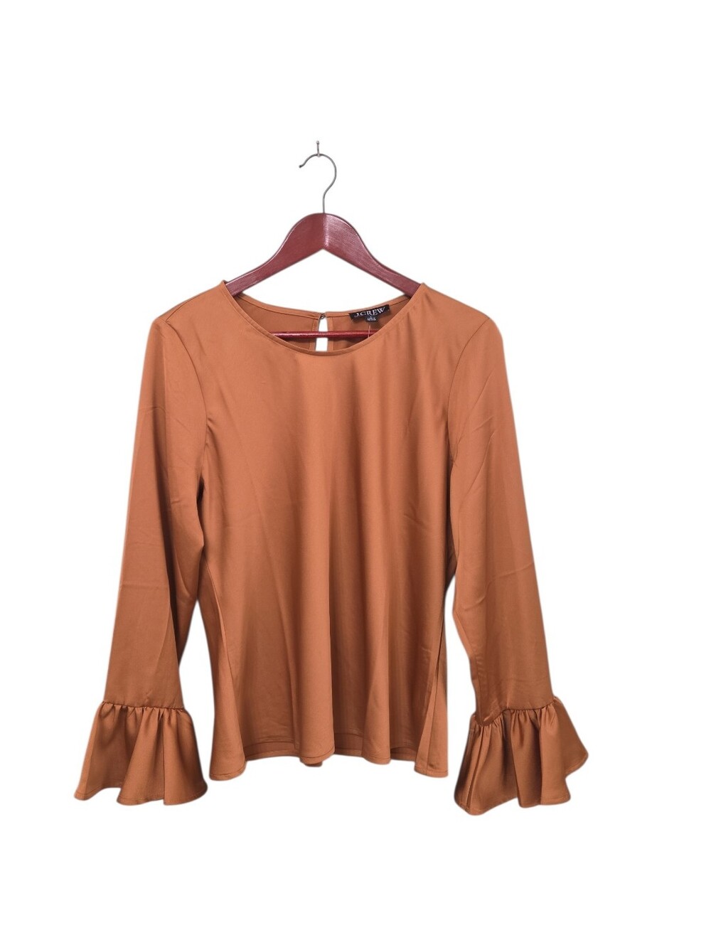 J.Crew New Bronze Pullover Flare Hem Top Womens Sz Large Office Business Career